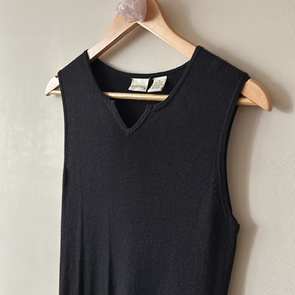 Merona Size M Black Casual Dress — Stretchy Sleeveless Midi / Everyday Staple - Picture 5 of 7